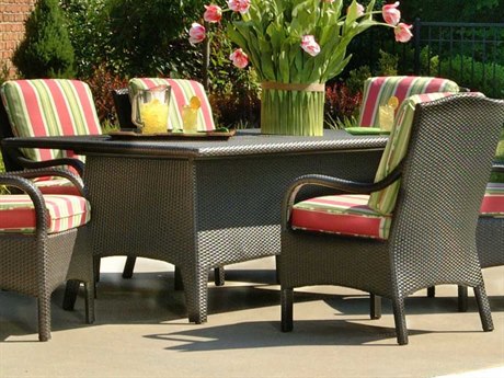 Braxton Culler Outdoor Brighton Pointe Charcoal Wicker Rectangular Dining Table