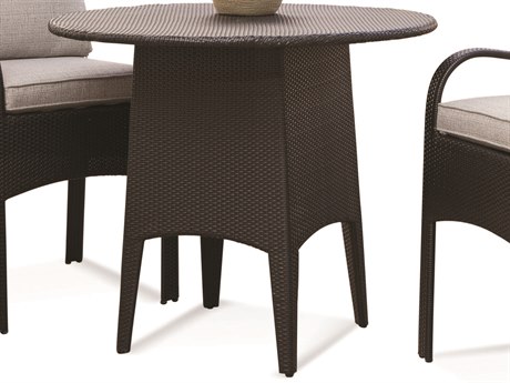 Braxton Culler Outdoor Brighton Pointe Charcoal Wicker Round Dining Table