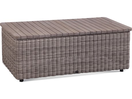 Braxton Culler Outdoor Paradise Bay Driftwood Aluminum Polypropylene Teak Rectangular Coffee Table