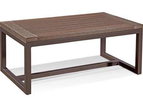 Braxton Culler Outdoor Alghero Java Aluminum Wood Rectangular Coffee Table