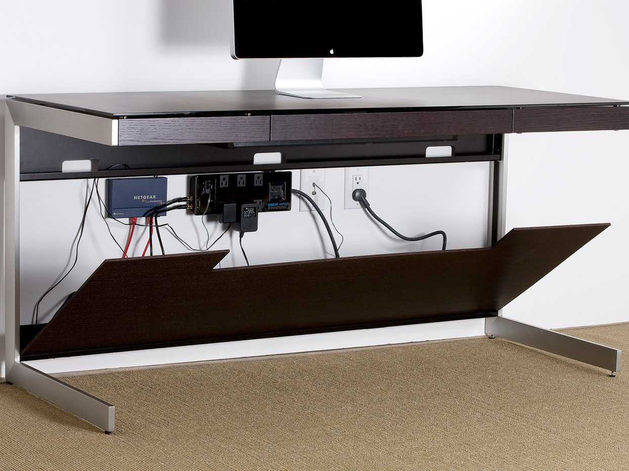 BDI Sequel 60'' x 24'' Rectangular Espresso Stained Oak Computer Desk