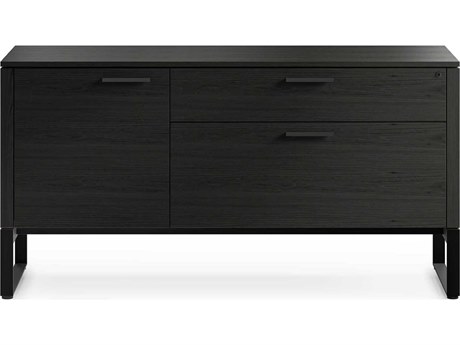 BDI Linea Office Charcoal Stained Ash File Cabinet