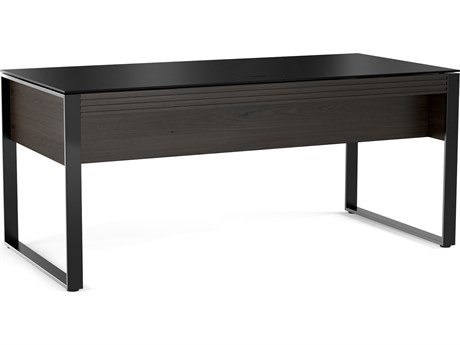 BDI Corridor Charcoal Stained Ash Black Hardwood Executive Desk