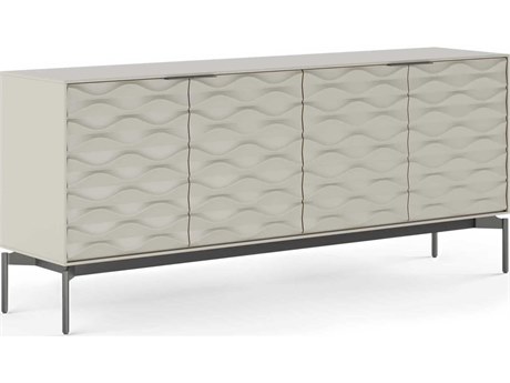 BDI Ripple 79" Stone Brushed Carbon Clear Credenza Sideboard