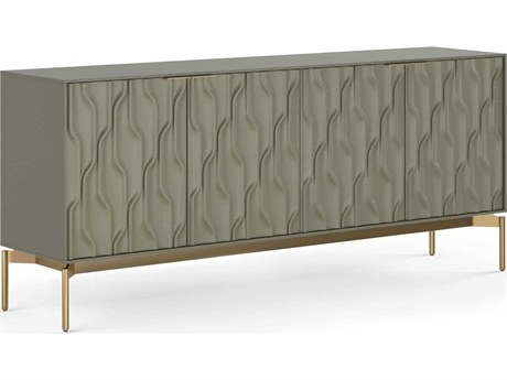 BDI Mesa 79" Moss Brushed Brass Clear Credenza Sideboard