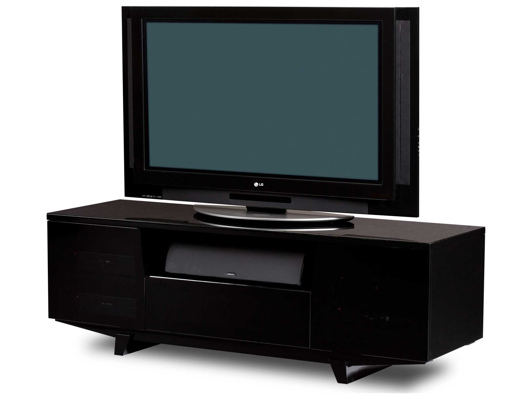 BDI Marina 73'' x 22'' Gloss Black Triple Wide Enclosed TV Stand