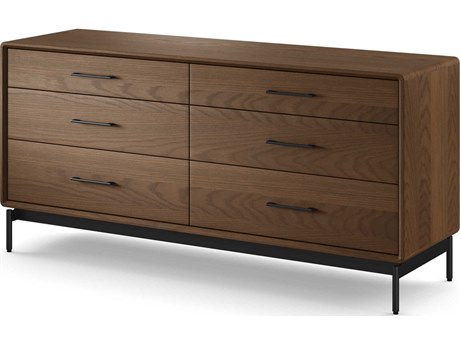 BDI Linq 6-Drawers Brown Hardwood Double Dresser