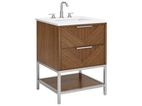 BEMMA Diamond 24" Walnut Brushed Nickel Vanity