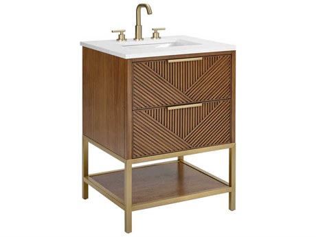 BEMMA Diamond 24" Walnut Satin Brass Vanity