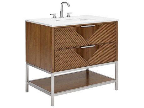BEMMA Diamond 36" Walnut Brushed Nickel Vanity