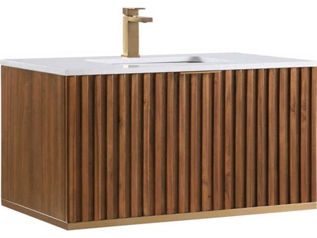 BEMMA Terra 36" Walnut Satin Brass Vanity