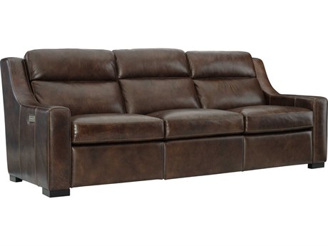 Bernhardt Germain Mocha Sofa Couch, Bernhardt Apollo Leather Sofa