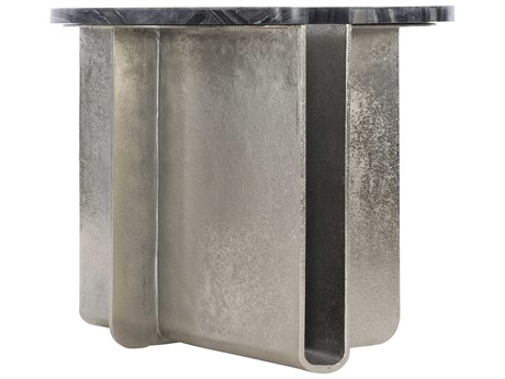 Bernhardt Linea Tegan Black Forest Marble Shiny Nickel End Table