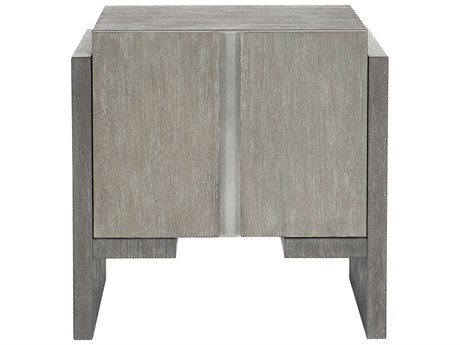 Bernhardt Foundations Rectangular Wood Dark Shale Light End Table with Storage