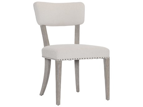 Bernhardt Albion Oak Wood White Upholstered Side Dining Chair