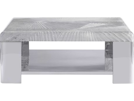 Bernhardt Aura Square Stainless Steel Cocktail Table