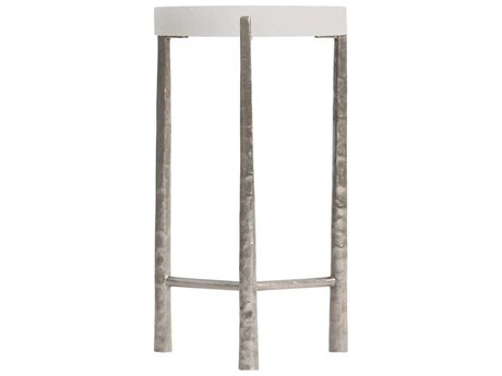 Bernhardt Aventura Round Wood Tusk Frosted Nickel Accent Table