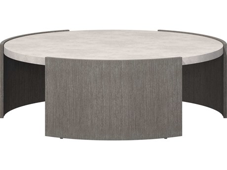 Bernhardt Prado Round Buff Concrete Porcini Coffee Table