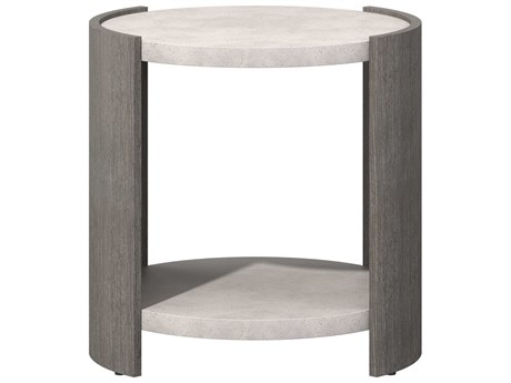 Bernhardt Prado Round Buff Concrete Porcini End Table