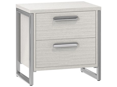 Bernhardt Stratum 2-Drawers White Ash Wood Nightstand