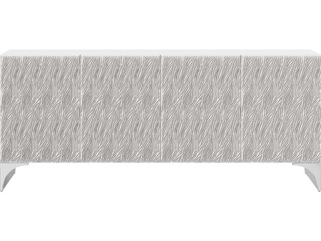 Bernhardt Stratum 80" Fossil Polished Nickel Entertainment Credenza