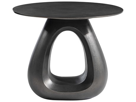 Bernhardt Ursa Round Metal Black Nickel End Table