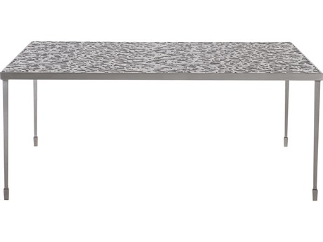 Bernhardt Cornelia Square Metal Glazed Stainless Steel Coffee Table