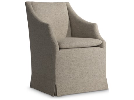 Bernhardt Tribeca Rubberwood Beige Upholstered Arm Dining Chair