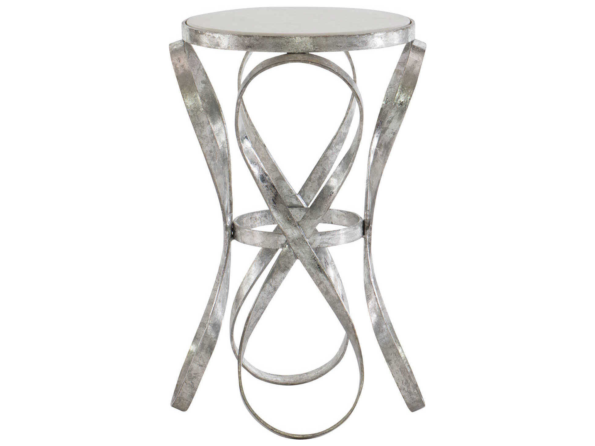 Bernhardt Maribel Silver Leaf 17 Wide Round End Table