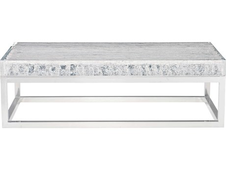 Bernhardt Interiors Arctic Rectangular Plastic Clear Polished Stainless Steel Cocktail Table