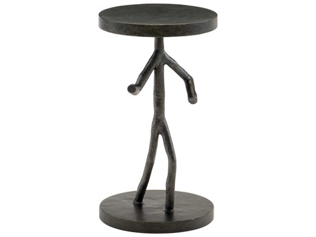Bernhardt Interiors Casegoods Theo Round Metal Black End Table