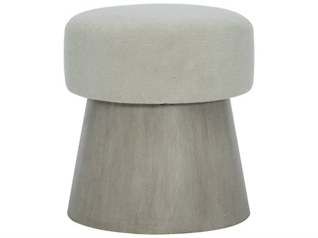 Bernhardt Linea Cerused Greige Gray Upholstered Accent Stool