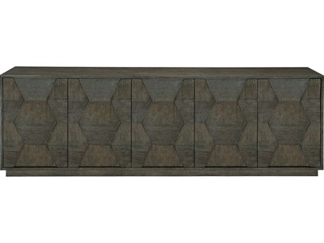 Bernhardt Linea 92" Oak Wood Cerused Charcoal Entertainment Console Table
