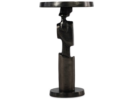 Bernhardt Interiors Vevo Round Metal Black Nickel Chairside Table