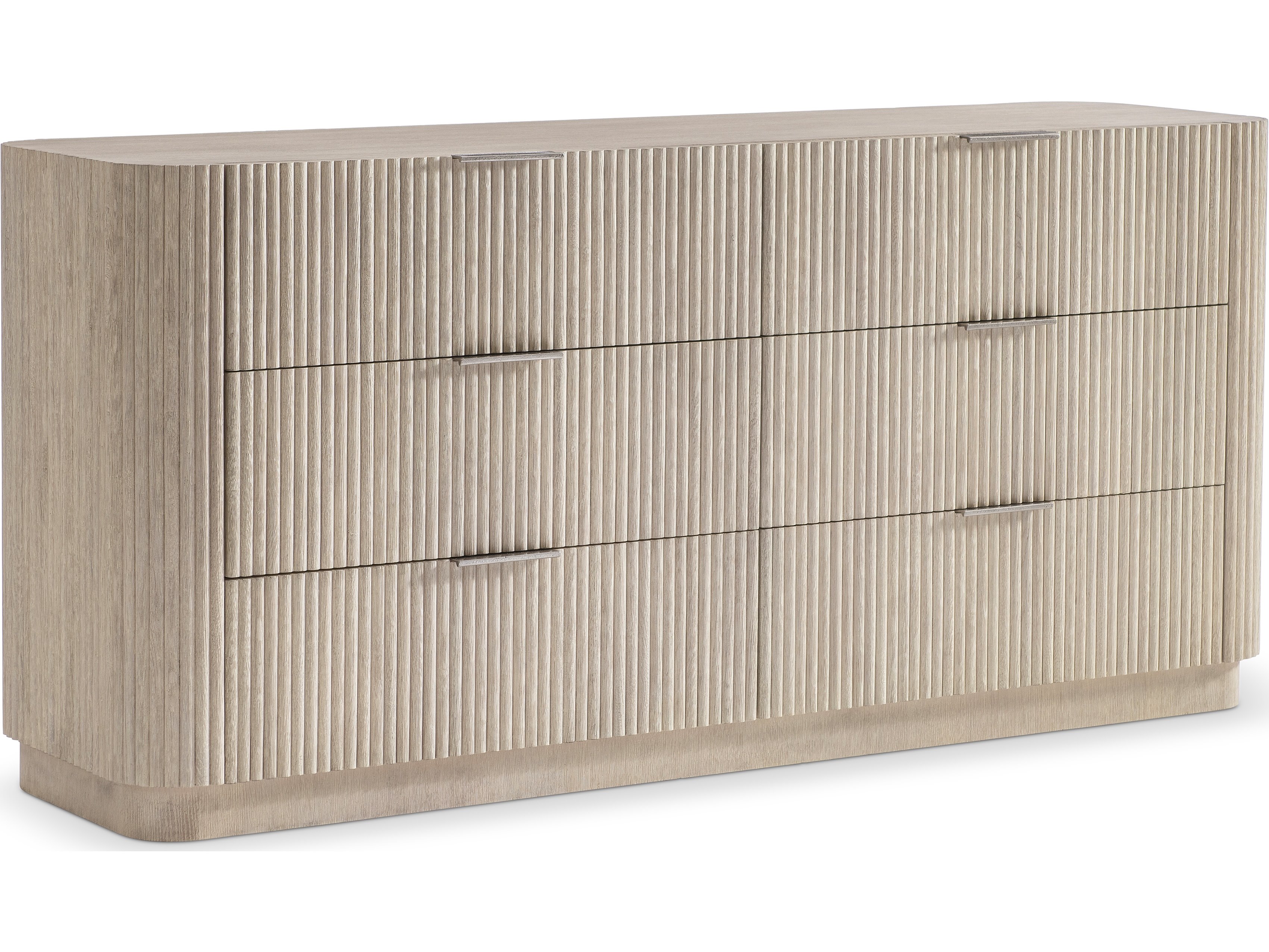 Lucerne 6-Drawers Natural Oak Wood Double Dresser