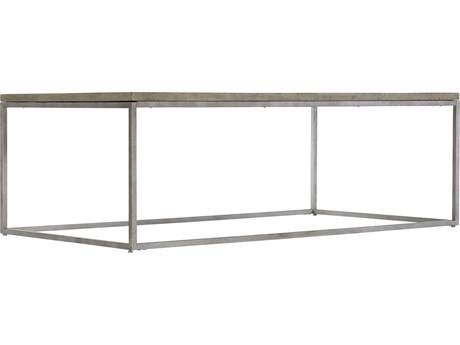 Bernhardt Highland Park Gresham Rectangular Wood Morel Glazed Silver Cocktail Table