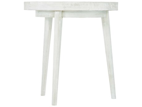 Bernhardt Logan Booker Round Wood Brushed White End Table