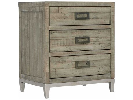 Bernhardt Highland Park Shaw 3-Drawers Brown Pine Wood Nightstand