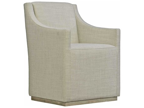 Bernhardt Highland Park Casey Rubberwood Gray Upholstered Arm Dining Chair