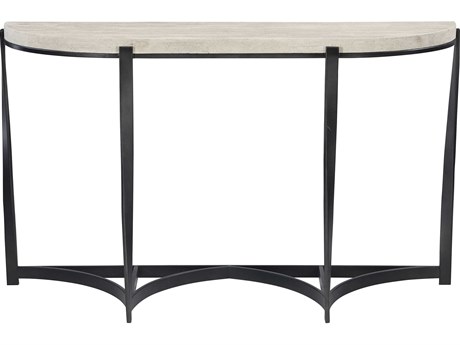 Bernhardt Berkshire Demilune Stone Aged Pewter Console Table