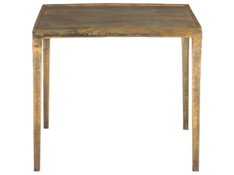 Bernhardt Benson Rectangular Metal Vintage Brass End Table