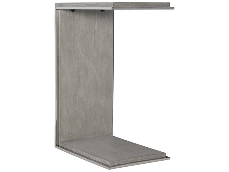 Bernhardt Avenue Rectangular Wood Gray Truffle Polished Stainless Steel Accent Table