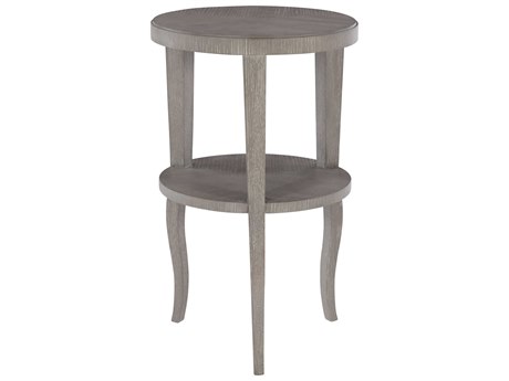 Bernhardt Avenue Round Wood Gray Truffle Accent Table