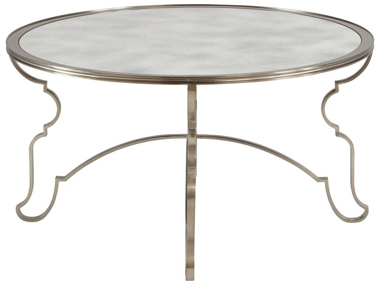 Bernhardt Laurel Stainless Steel With Antique Mirror 36 Wide Round Bernhardt Laurel Stainless Steel With Antique Mirror 36 Wide Round Coffee Table