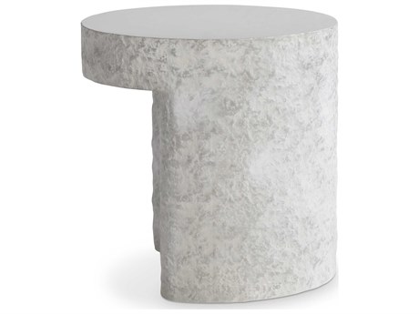 Bernhardt Pincio Round Faux Stone Grey End Table