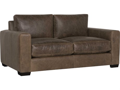 Bernhardt Dawkins Brown Leather Loveseat