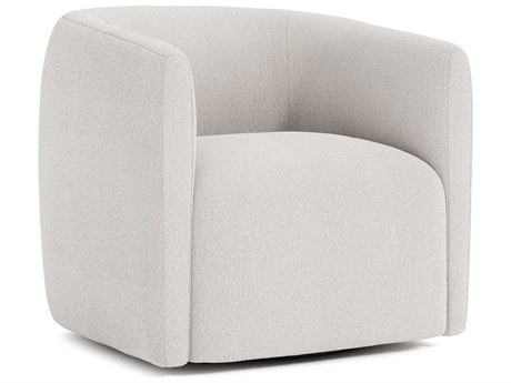 Bernhardt Aline White Fabric Swivel Accent Chair