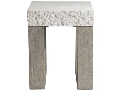 Bernhardt Exteriors Sand Grey / Weather Teak Rectangular Bristol Patio End Table