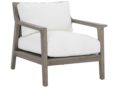 Bernhardt Exteriors Weathered Teak Ibiza Outdoor Patio Lounge Chair with Cushion