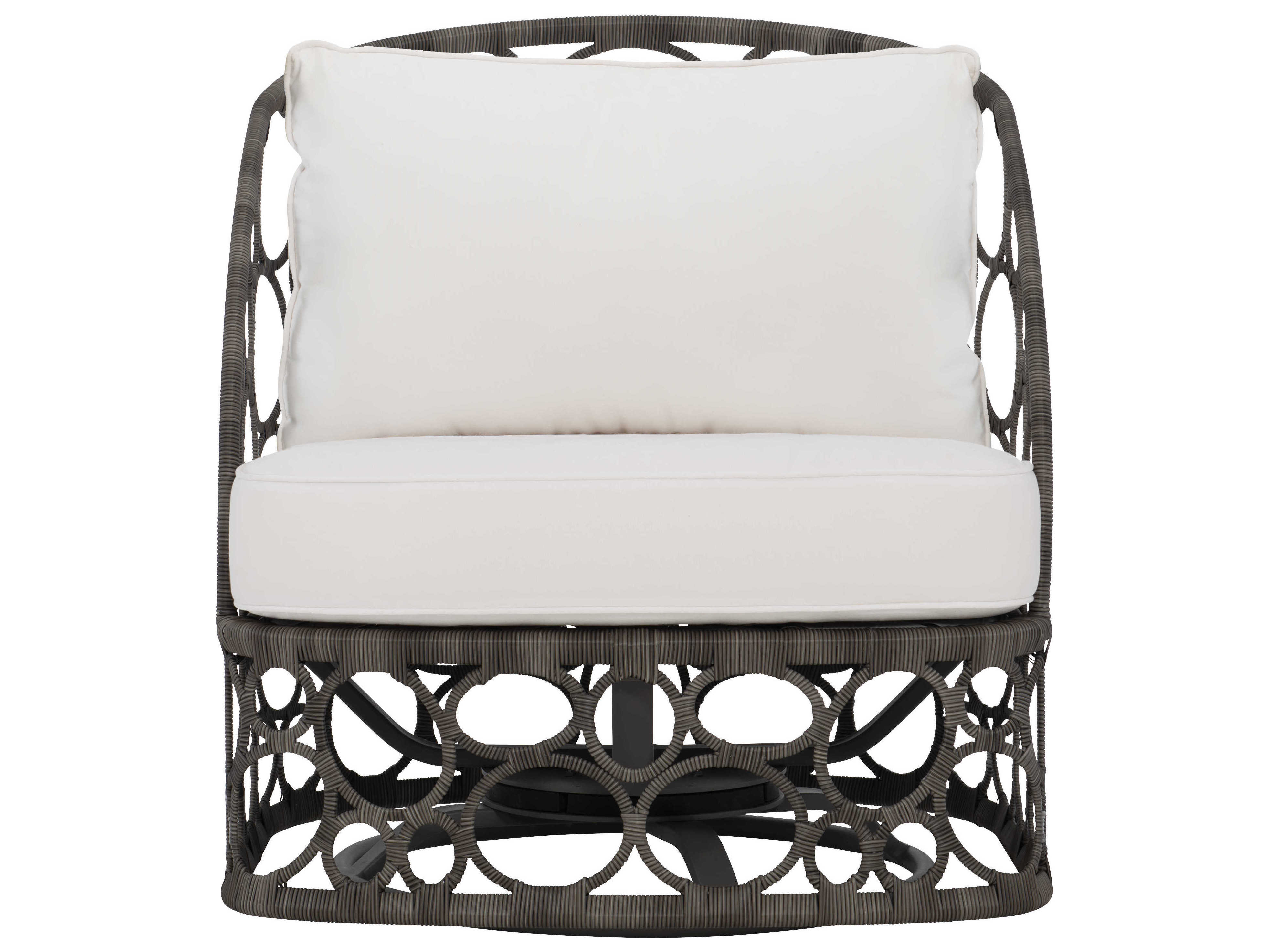 Bernhardt Exteriors Peppercorn Wicker Cushion Bali Swivel Lounge Chair Bheo2012sa